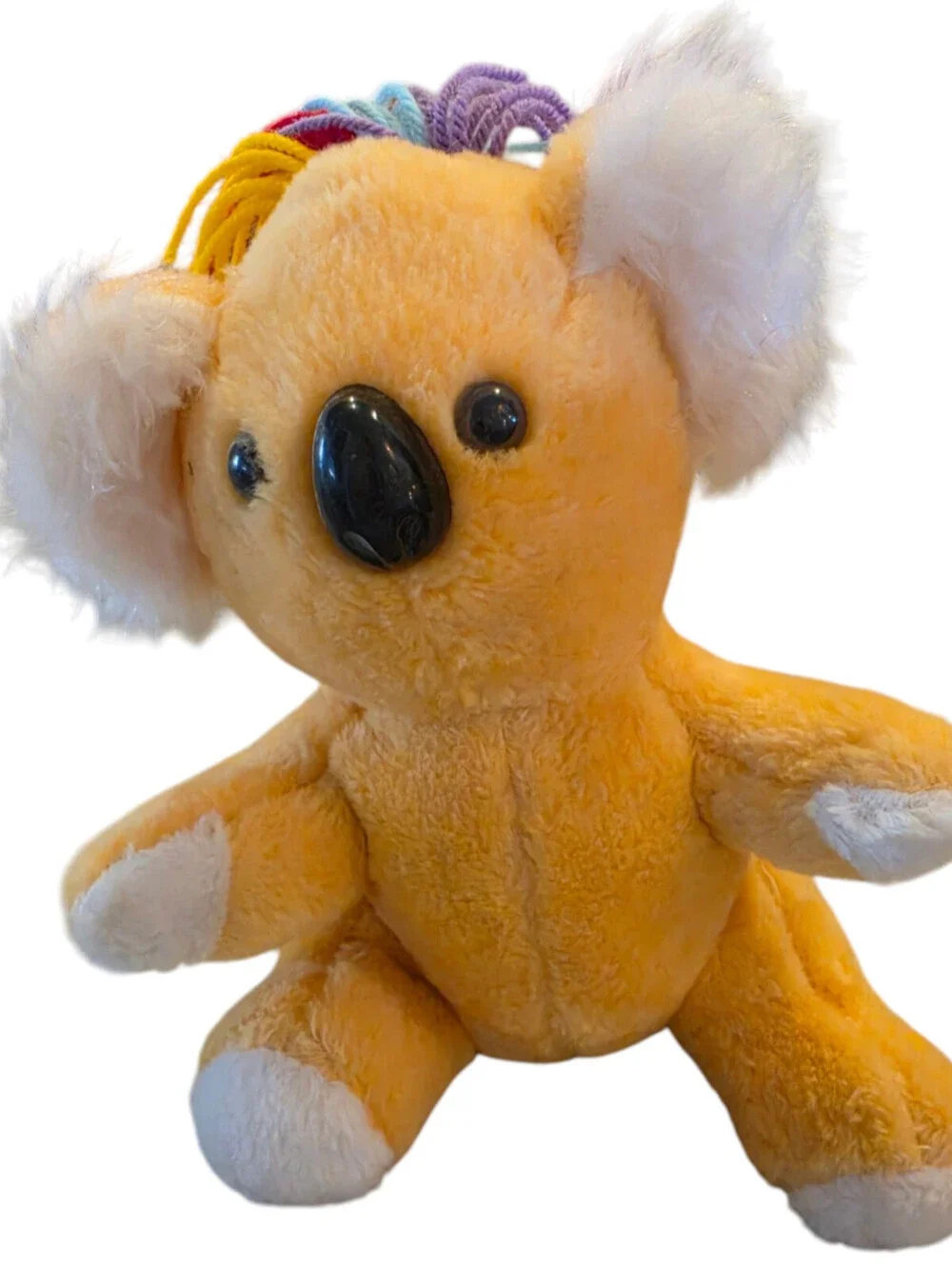 Vintage 1950s yellow/orange plush koala bear stuffed animal Morsay